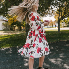 Floral Print Dress For Mother And Daughter