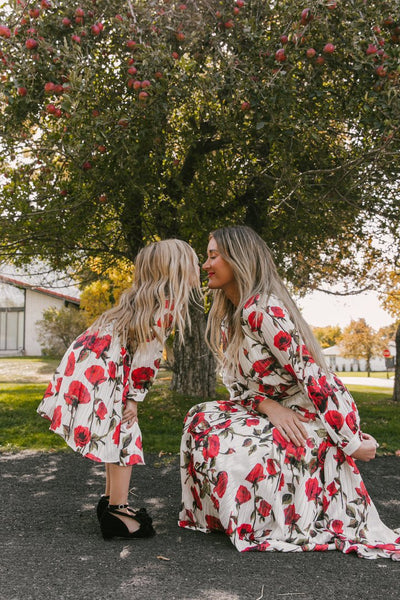 Floral Print Dress For Mother And Daughter