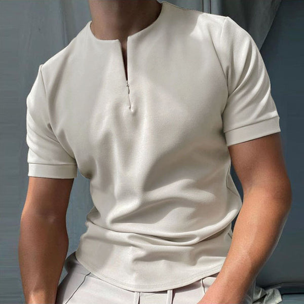 Men's Polo Shirt Men Solid Polo Shirts Brand Men Short-Sleeved Shirt Summer Shirt Man Clothing in beige short-sleeve design.