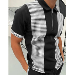 Men's Polo Shirt Men Solid Polo Shirts Brand Men Short-Sleeved Shirt Summer Shirt Man Clothing in stylish black and white design.